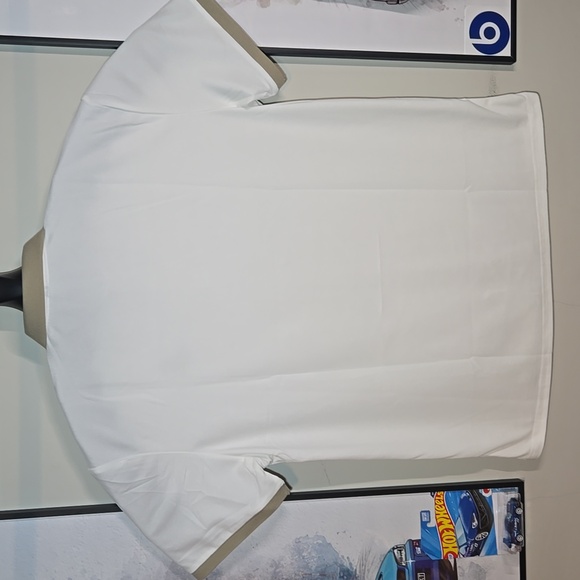 White and Tan Men's Fashion Polo Shirt - Picture 5 of 9